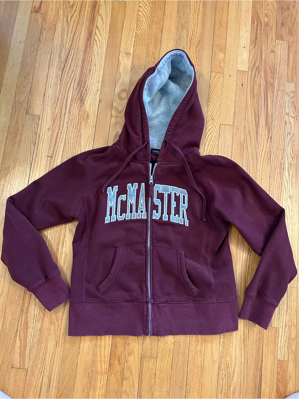 McMaster Maroon Burgundy Zip-Up Hoodie Sweatshirt Women’s M/L
